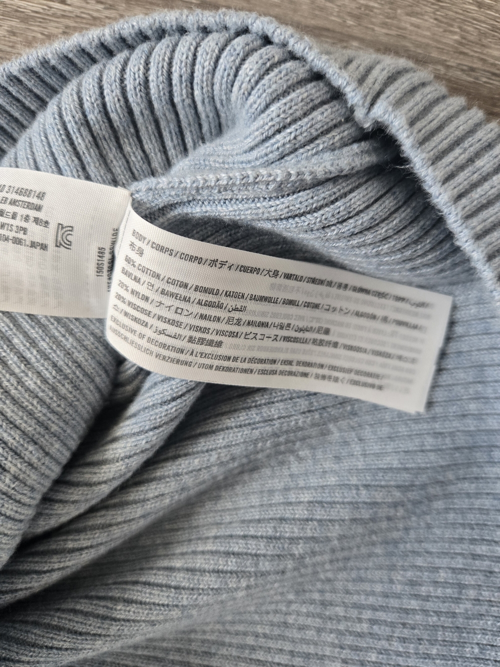 Abercrombie & Fitch Pale Blue Ribbed Tie-Front Sleeveless Top - Picture 3 of 4